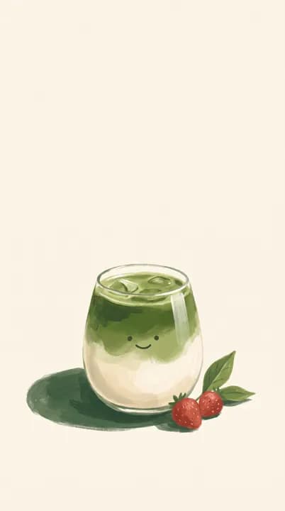 Illustrated matcha wallpaper from our shop